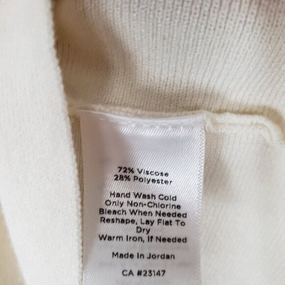 Talbots Ivory Ribbed Knit Peplum Sweater Jacket Full Zip Crew Neck Size PXS - Picture 5 of 5